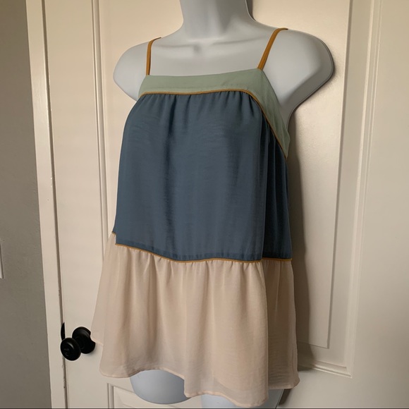 NWT LOFT Colorblock Strappy Babydoll Cami - Picture 2 of 9